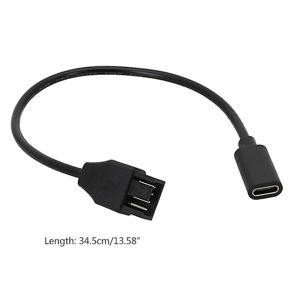USB C Fläktadapterkabel Typ C Till 3pin 4pin PC Fläkt Strömkabel Adapter