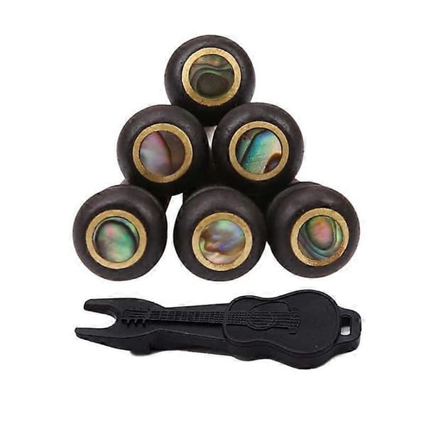 6 stk. Folk Guitar String Posts Indlejret Abalone Punkt String Nails + Nailer