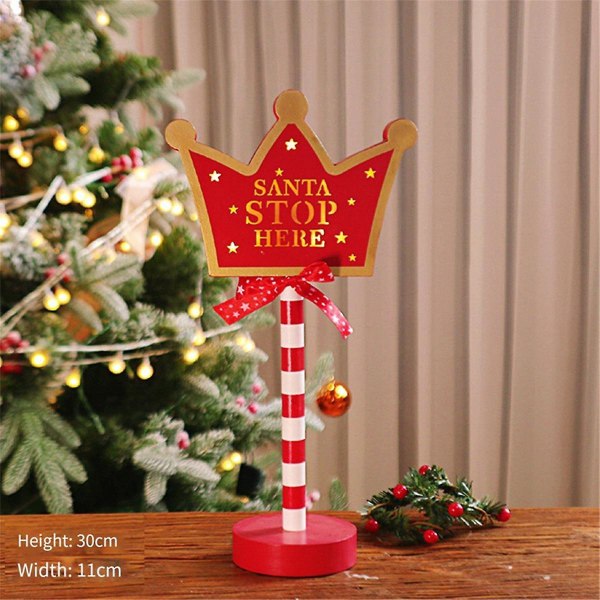 Jul Led Lys Lodrette Skilte Med Led Lys Til Julelampe Skrivebordsskilt Stop Ornament Kristus