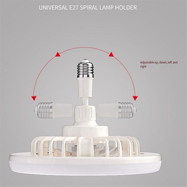 Takfläktar med Fjärrkontroll och Ljuslampa Fläkt E27 Konverteringsbas Smart Tyst Takfläktar för Sovrum Vardagsrum