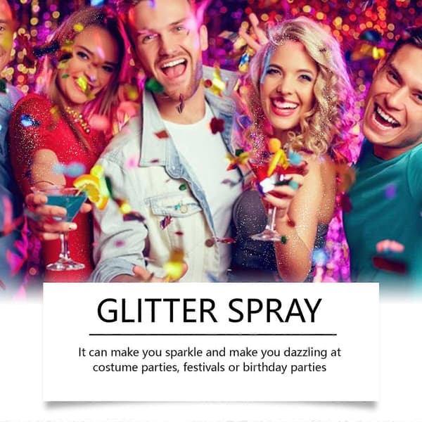 Glitrende Glitter Spray, Hår Krop Highlight Shimmer Prom Festival Bash Glitter Spray