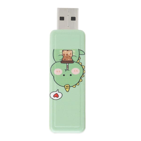 U Disk USB2.0 Push Pull Minnebrikke Flash Drive Firmagave Biltilbehør Datatilbehør (Melk Te Liten Dinosaur 128GB)