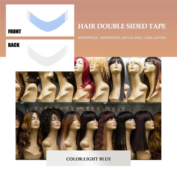 72 stk/parti Stærk hårparyktape Dobbeltklæbende forlængelsestapestrimler Vandtætte til toupet/blonde frontparykker Film CC-form