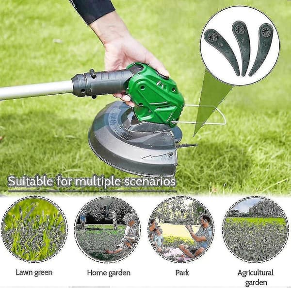 Erstatningsblader til gresstrimmer, 24-pakning kantklipperblad for Bosch Durablade Art 23-18 Li Art 26-18 Li String Trimmer, Grønn Rabatt