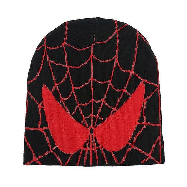 Spider Man Stickad Mössa för Män och Kvinnor, Varm Vintermössa, Cosplay Kostym