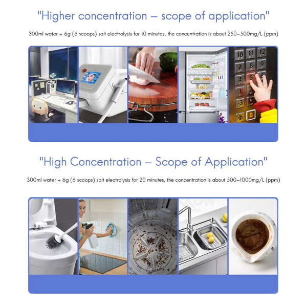 Natriumhypoklorittgenerator desinfiserende vanngenerator egnet for husholdningsrengjøring og forurensningsforebygging