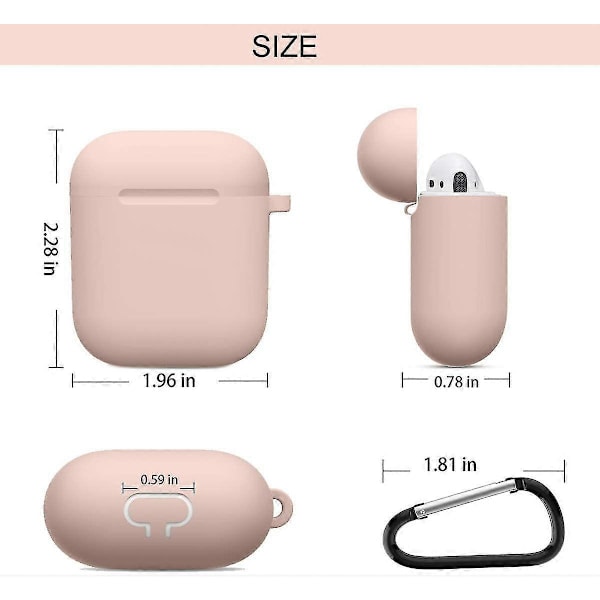 Kompatibelt Airpods Skal Silikon Skyddsfodral för Apple Airpod Skal 2:a & 1:a Generationen (2-pack) (rosa-turkos)