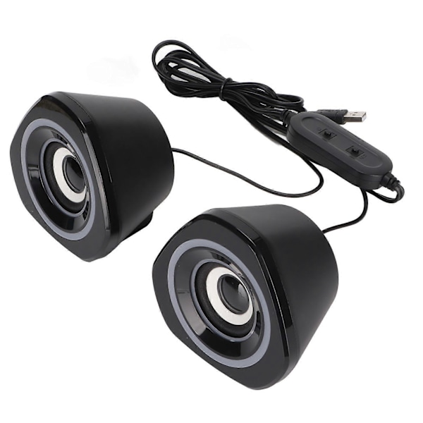 Skrivbordshögtalare USB-driven Tung Subwoofer Skrivbord Mini LED-högtalare för PalyStation4 Dator Laptop Svarta Lampor