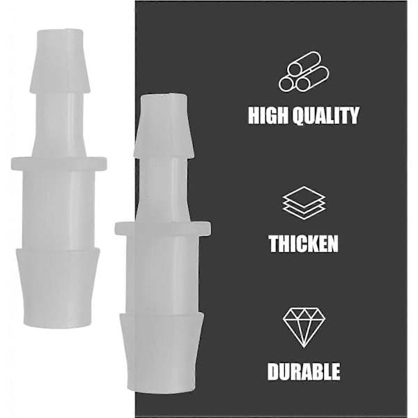 2 stk. Plastik Slange Studs Reducer Fitting, 3/8\" til 1/4\" Konnektorer Samlingsstykke