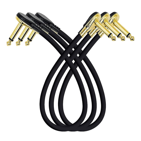 Guitar Patch Cable Effect Pedal Patch Cords 1/4-inch Right Angle Low Profile Pancake Design For Eff