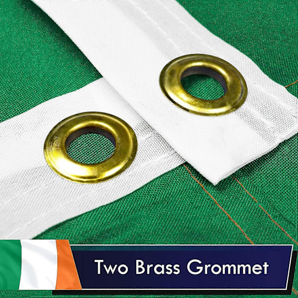 Irland Flag - 3x5 Fod - Livlige Farver - Messingøjer - Kvalitets Polyester