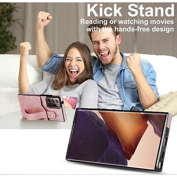 SBSG Designad för Samsung Galaxy Note 20 Ultra/Note20 Plus 5G Plånboksfodral med Justerbar Handledsrem Ställ PU Läder Kreditkortshållare Stötsäker
