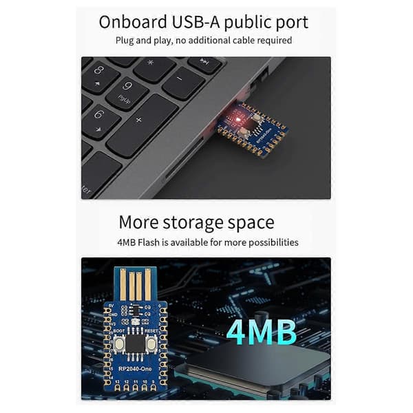 För 2 RP2350 One Mini Board Typ-A RP2350A RP2350-One