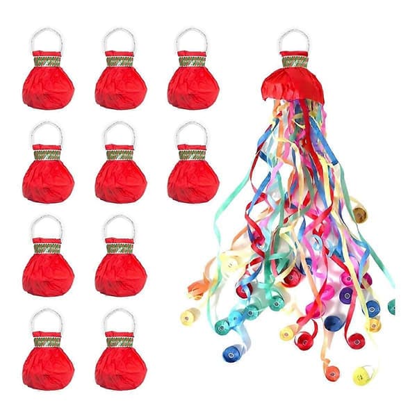 10-pakning Streamers Popper Håndkast Streamers Ingen Søl Konfetti Magisk Papirkracker for Feiring B