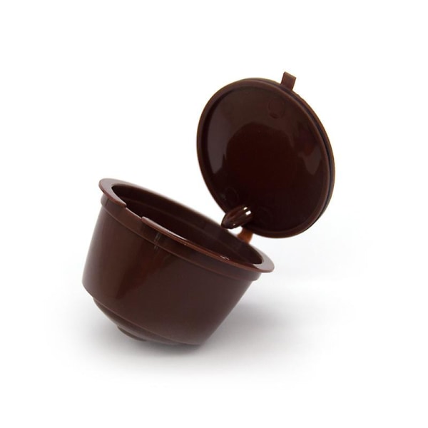 Återanvändbara kaffekapslar Påfyllningsbara kaffekapslar Pods för med plastsked/rengöringsborste för hemköket (1st, kaffe)
