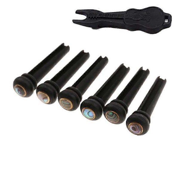6 stk. Folk Guitar String Posts Indlejret Abalone Punkt String Nails + Nailer