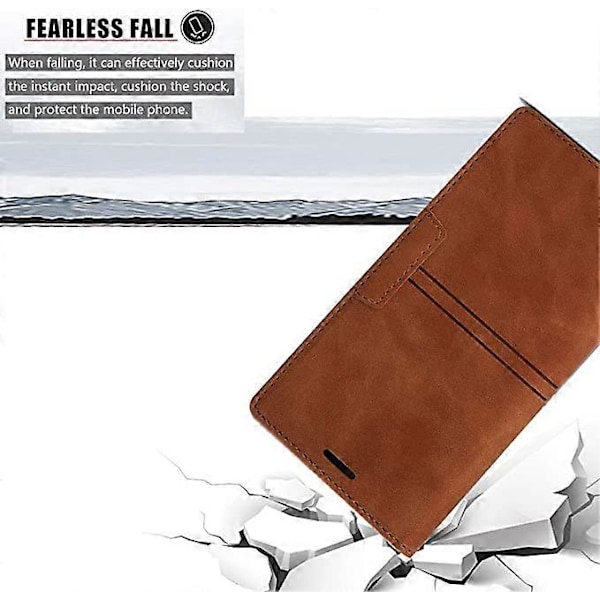 XYC Etui for iPhone 12 Pro   Etui med kortholder Brun PU-lær Lommebok Flip for Apple iPhone 6,7 tommer