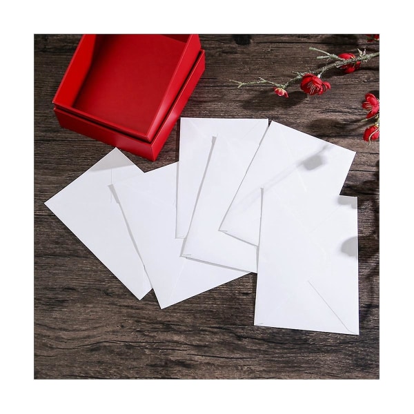 B6-konvolutter 100 stk. Hvide konvolutter til invitation, bryllup, meddelelser, tom kuvert til baby shower