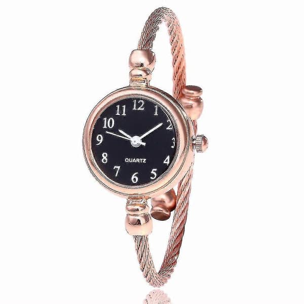Dame Lille Guld Armring Armbånd Luksusure Rustfrit stål nummer hvid sort