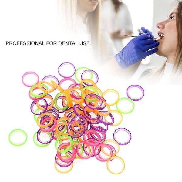 100/500 kpl Professional Dental Elastinen Hampaiden kuminauha Suun oikomishoitotyökalu 3,5oz/2,5oz