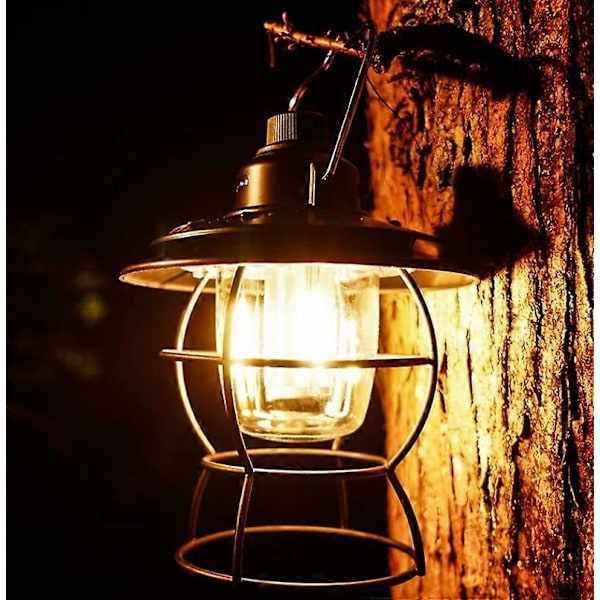 1-pack Retro LED Campinglykta Typ-C Uppladdningsbar och Dimbar, Söt Retro Handhållen Bärbar Campinglykta Utomhus, Perfekt Campinglykta för E