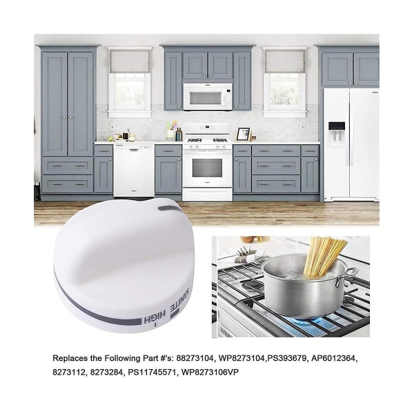 4x Wp8273104 Kontrolknap Udskiftning Kompatibel Med Komfur/ Ovn 8273104 Ps393679 8273112 Wp82731
