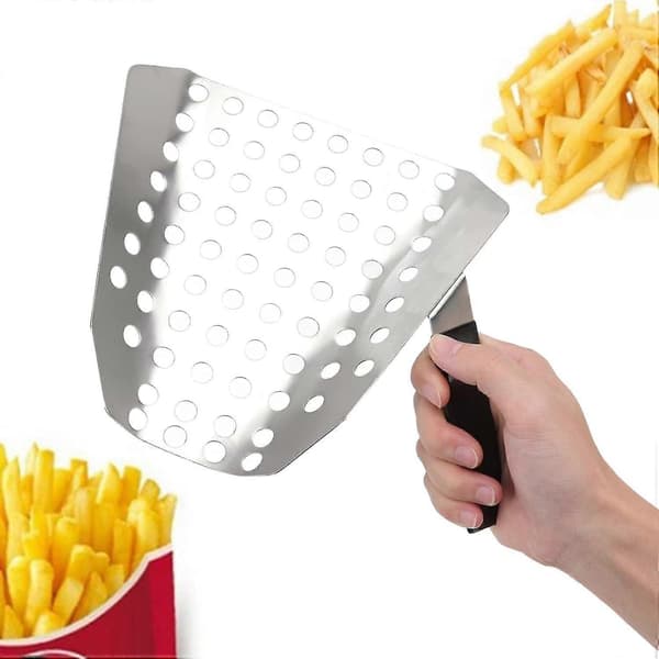 Pommes Frites Skovl, Skridsikker Rustfri Stål Tragtskål