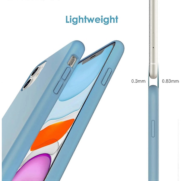 Silikone Etui til iPhone 11 (2019) 6.1-tommer, Silkeblødt Touch Fuld-krops Beskyttelsesetui, Stødsikkert Cover med Mikrofiberforing, Kornblomst