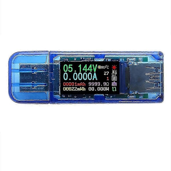 At35 Usb3.0 Farge LCD Amperemeter Voltmeter Strømmåler Multimeter Batterilading Strømforsyning Bank