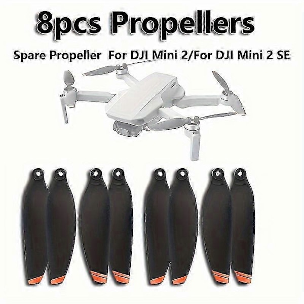 8 stk. propeller til DJI Mini 2 SE/ Lavstøjs propeller/ Tilbehør til DJI MINI SE