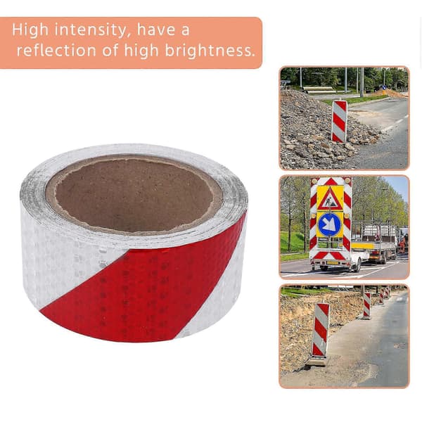 10m X 5cm Säkerhetsvarningstejp Reflextejp Självhäftande Tejp Reflexremsa Reflexsticker