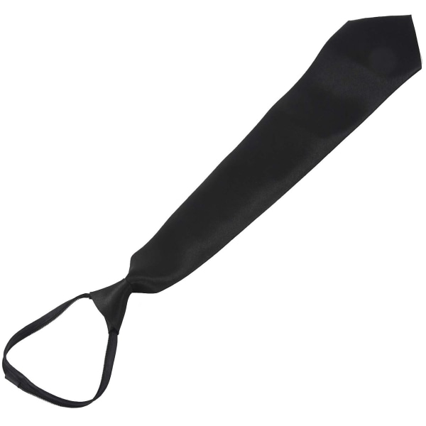 Miesten musta polyesteri vetoketjullinen solmio Sileä vetoketjullinen solmio