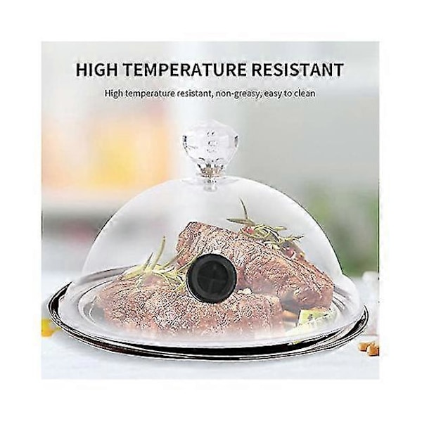 Savustuskuvun kansi, savustuspolttoaine & sytytyspalat Savustuslastut Infuuseri Cloche Kupu Kansi Tarvikesetti BBQ Lihalle Juustolle Cocktaileille Pihville 6,3 tuumaa 4,7 Cu