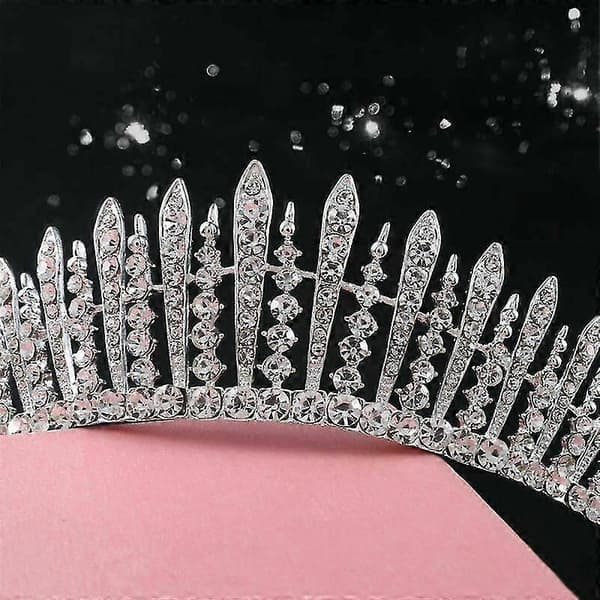 Glittrande Tiara Diadem Bröllop Brudkrona Klara Strass Stenar Bal Tävling Fest