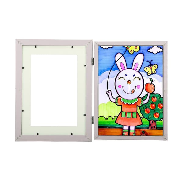 Børns DIY Billedramme Magnetisk Lukning Horisontal Vertikal Format Kunstværk Display Ramme med Søm