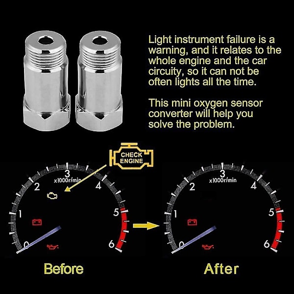 O2 Sensor Beskyttende Skall Plugg Adapter X 1.5 Sensor Spacer, Sensorforlenger Biltilbehør, 4 stk