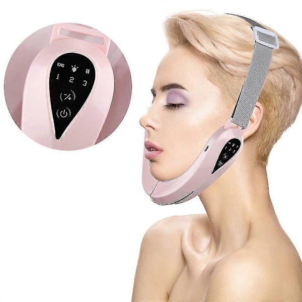 EMS Ansigtsmassager V-Line Løft Op Bælte Havetunge Løft Bælte Maskine Rød Blå Lys LED Ansigts Formning Vibration Massager