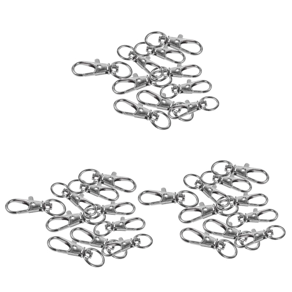 30pcs Metal Clasp Swivel Trigger Clips Snap Hooks Key Ring Bags Diy Craft Silver