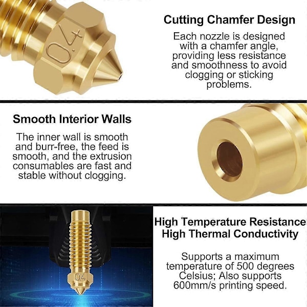 22 stk. Messingdyser Kit til Neptune 4 Plus, 3D Printer Dyser Kit til Neptune 4 Plus/Neptune 4 Max s202412245281