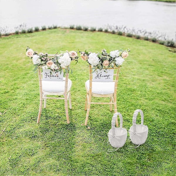 WJTG Blomsterpikekurv for Bryllup Rustikk Jute Bryllupsblomsterkurv J