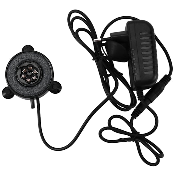 Led Akvarium Luftboble Lys Fisktank Luftgardin Boble Sten Disk med 6 Farveskiftende Leds(Eu Stik)