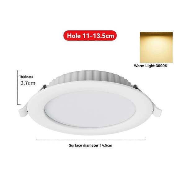 6 st 12W LED Downlight Infälld Rund Takspotlight Varmt Ljus