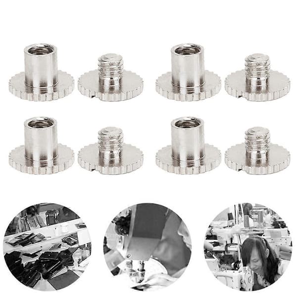 10 stk Flat Head Nitter Studs Knurled Messing Festemidler for Belter Ryggsekker Møbler Sølv