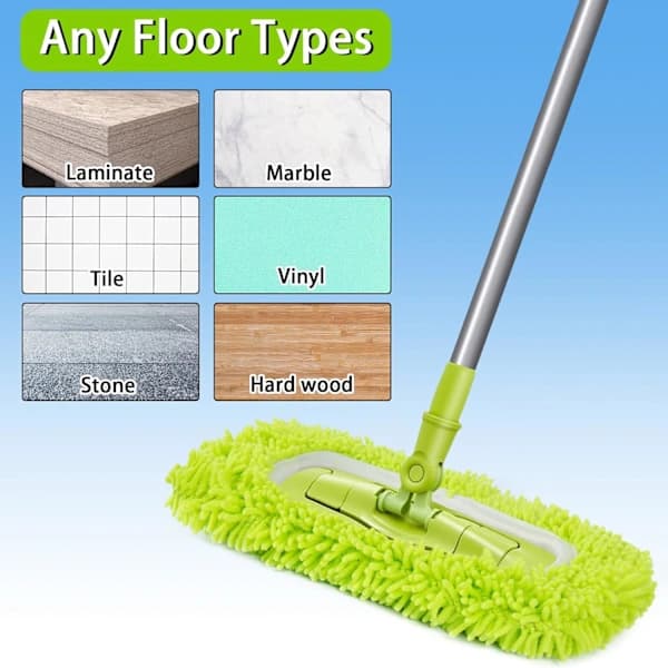 Genanvendelige mikrofiber tørre moppeklude til våd moppe, kompatible med Swiffer Sweeper moppe erstatningsmopper til rengøring af trægulve