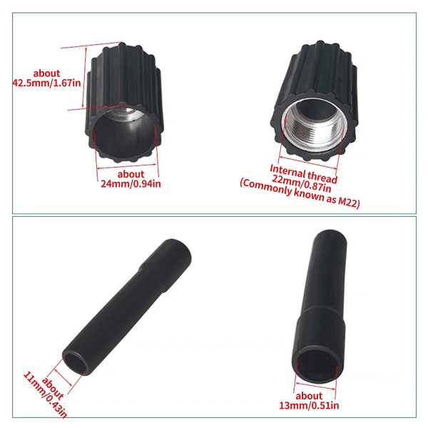 Højtryksvaskerslangeindsatsfittings DN6 D14mm Ringmutter M22 Bilvask Vandrensningsslange Rørfitting Twist Connector