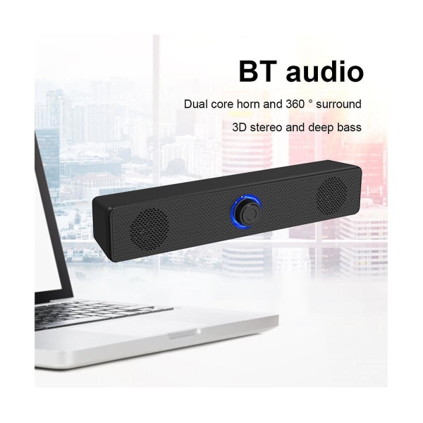 Usb-drevet Soundbar Bluetooth 5.0-høyttaler 4d Surround Stereo Bass Subwoofer Soundbar for bærbar PC P