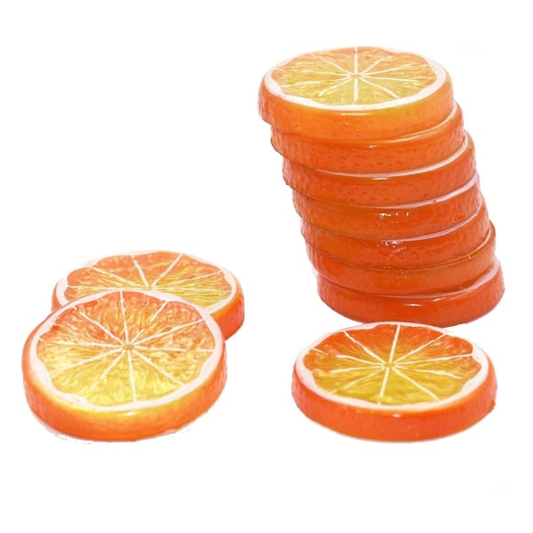 10 kpl Fake Sitruunaviipale Keinohedelmä Erittäin Simulaatio Elävä malli kodin juhlakoristeluun Oranssi