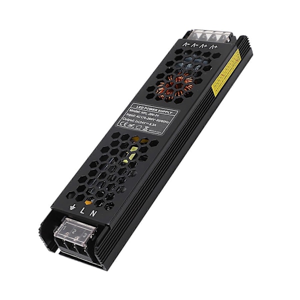 Konstant Spänning Switching Strömförsörjning LED Lång Strip Adapter Transformator 200W AC170?260V DC24V