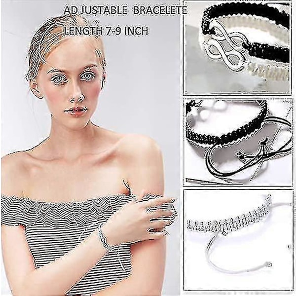 2 stk./sæt Rustfrit Stål 8 Uendeligheds Pararmbånd