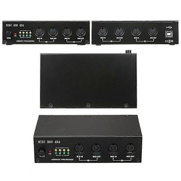 UM4x4 USB MIDI Interface 4 ind / 4 ud 64 MIDI-kanaler 4i/4o + Merge 2i4o MIDI-boks